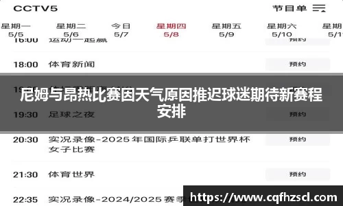 尼姆与昂热比赛因天气原因推迟球迷期待新赛程安排
