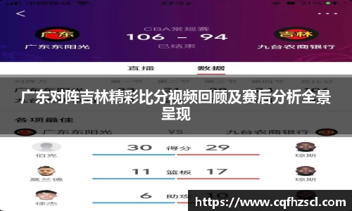 广东对阵吉林精彩比分视频回顾及赛后分析全景呈现